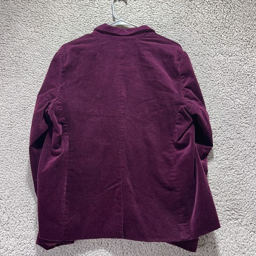 Old Navy Blazer XL Purple Velour 1-Button Single Vent Soft Stretch Jacket Coat - Picture 4 of 10