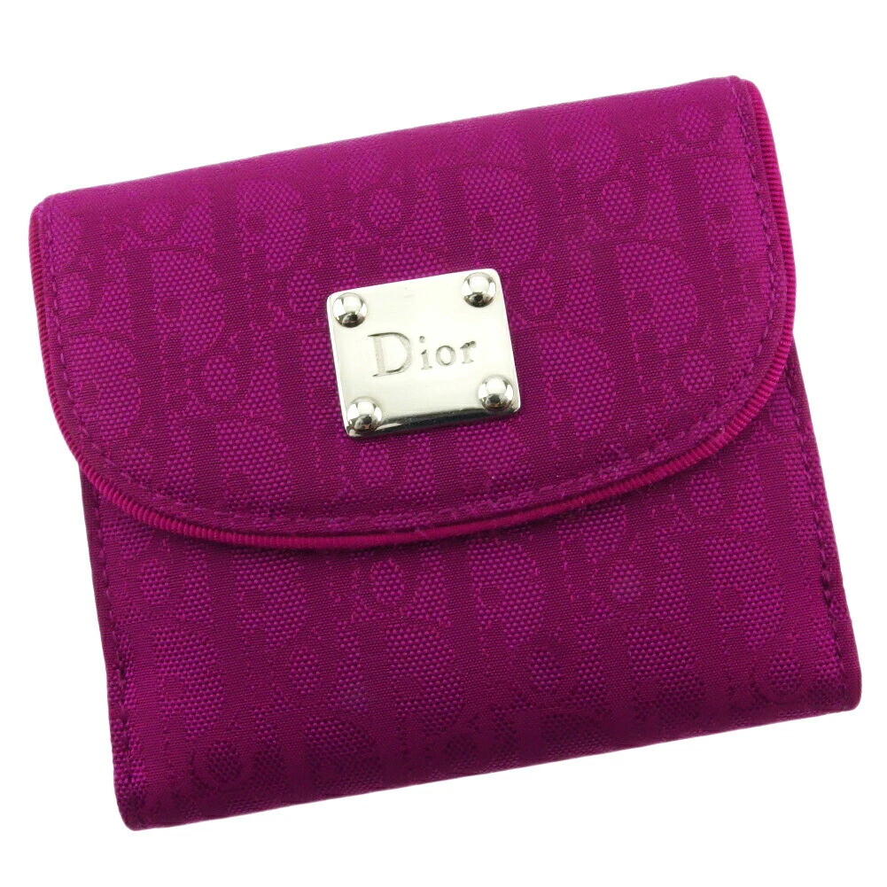 Sac à main à crochet Dior W trotter toile rose ?~ cuir authentique T18714