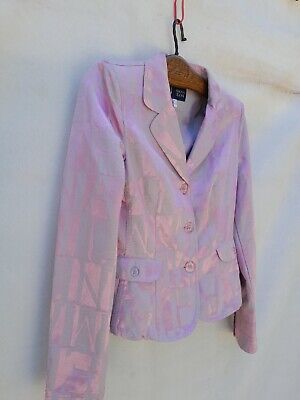 AJ Armani Jeans jacket Woman's Medium Pink Jacquard unlined