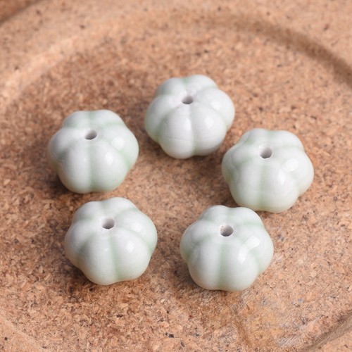 10 Stck. Runde Kürbisform 13x10 mm Keramik Porzellan Lose Perlen zum Selbermachen Schmuck - Bild 7 von 9
