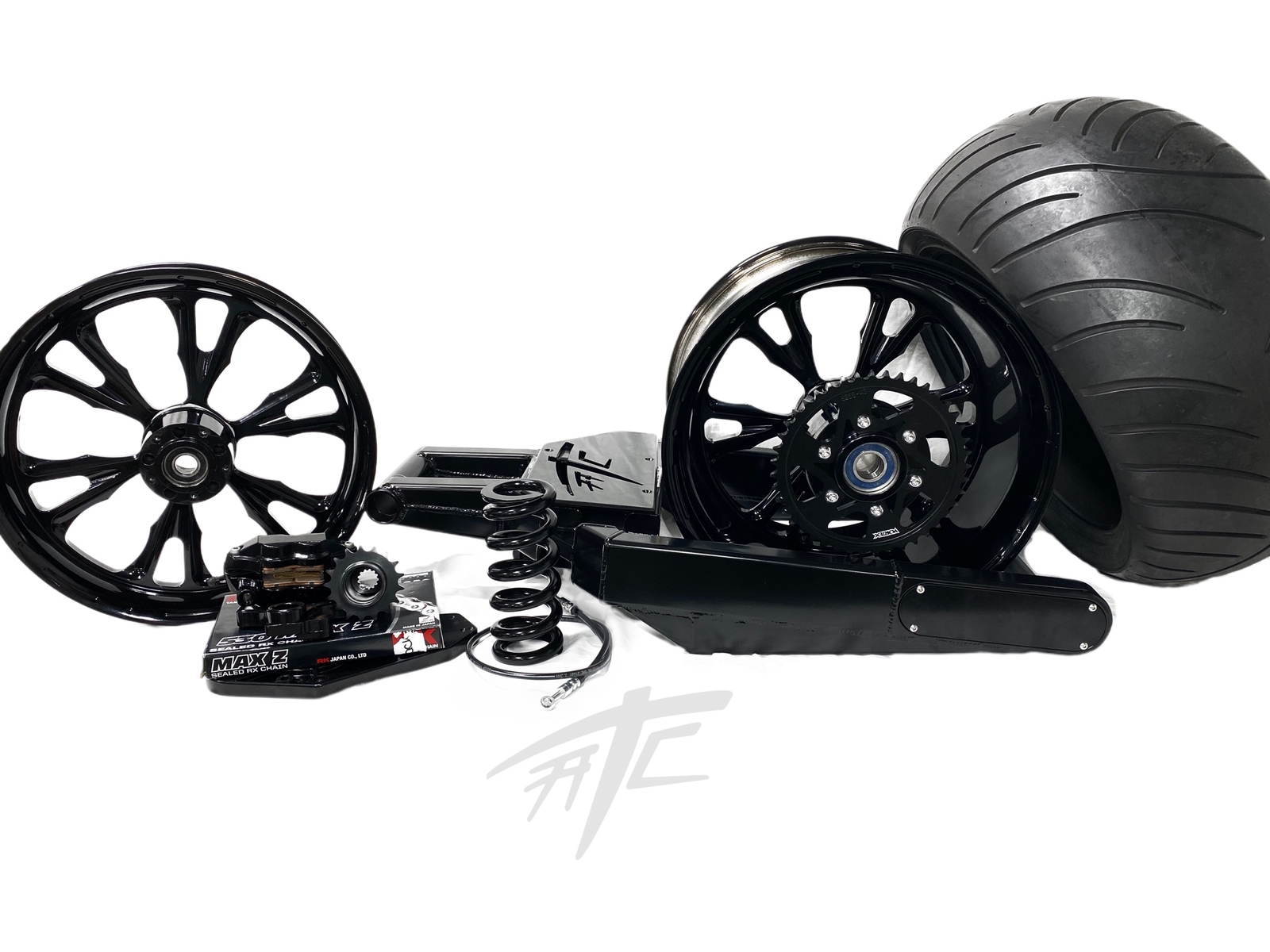 HAYABUSA 360 OSD FAT TIRE KIT SOLID BLACK VANDETTA WHEELS 13-20 SUZUKI HAYABUSA