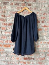 Off-the-shoulder Navy Urban Outfitters Dress with Ballon Sleeves Size S