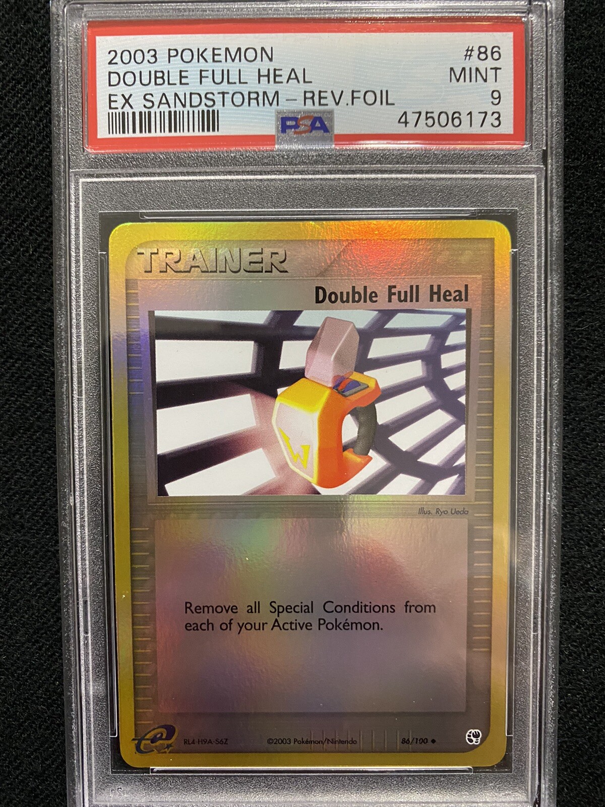2003 Pokemon EX Sandstorm Double Full Heal Reverse Foil 86/100 PSA 9 Mint