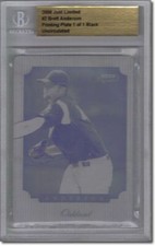 2008 Brett Anderson Rookie LIMITED Printing Press Plate RC BGS 1/1