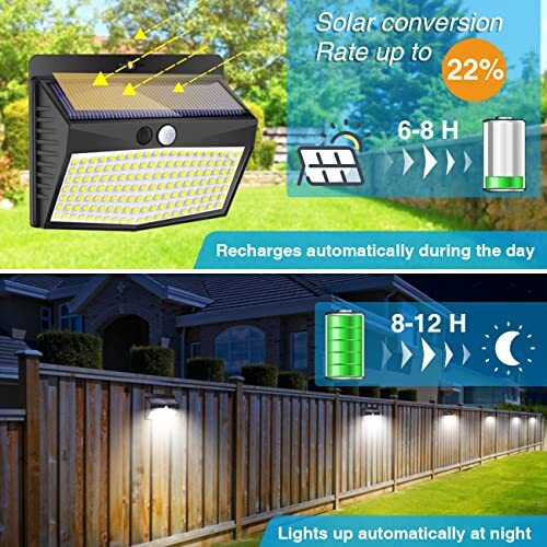 Solar Outdoor Lights, [138 LED/4 Packs] Solar Motion Sensor Security