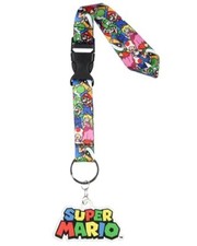 Super Mario Bros Character Scene Wrist Strap Lanyard for Keys Keychain Wallet