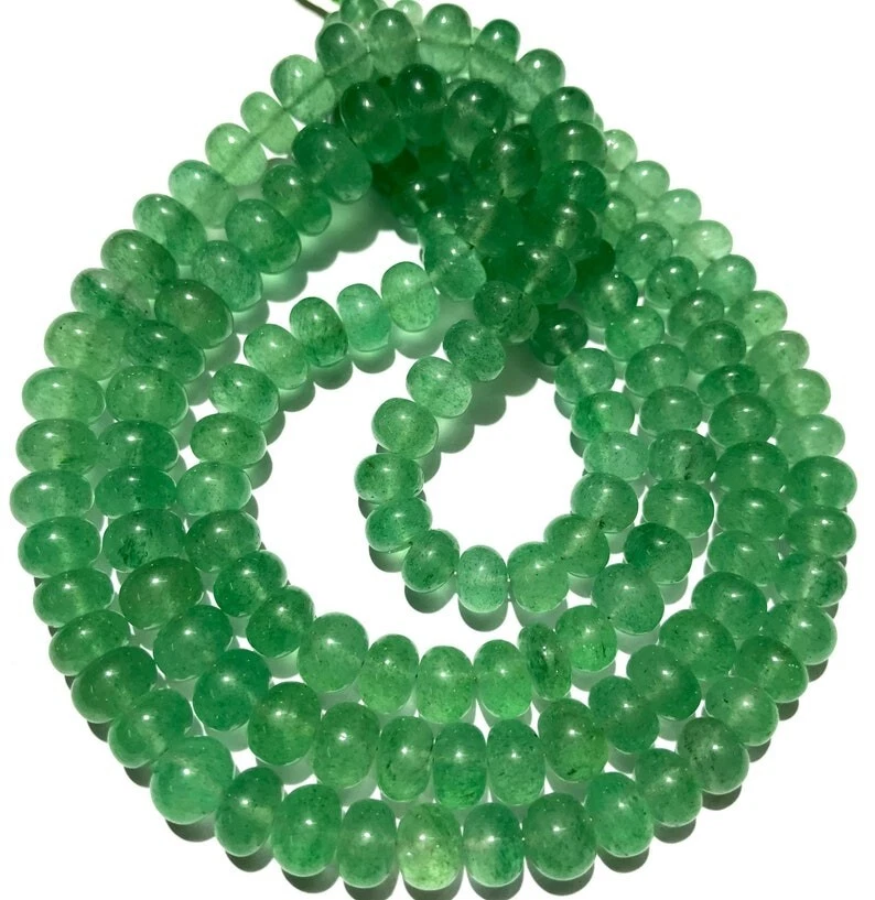 A++ Grün Russischer Smaragd Glatt Rondell Edelstein Perlen 24 Zoll Halskette ... - Bild 4 von 4