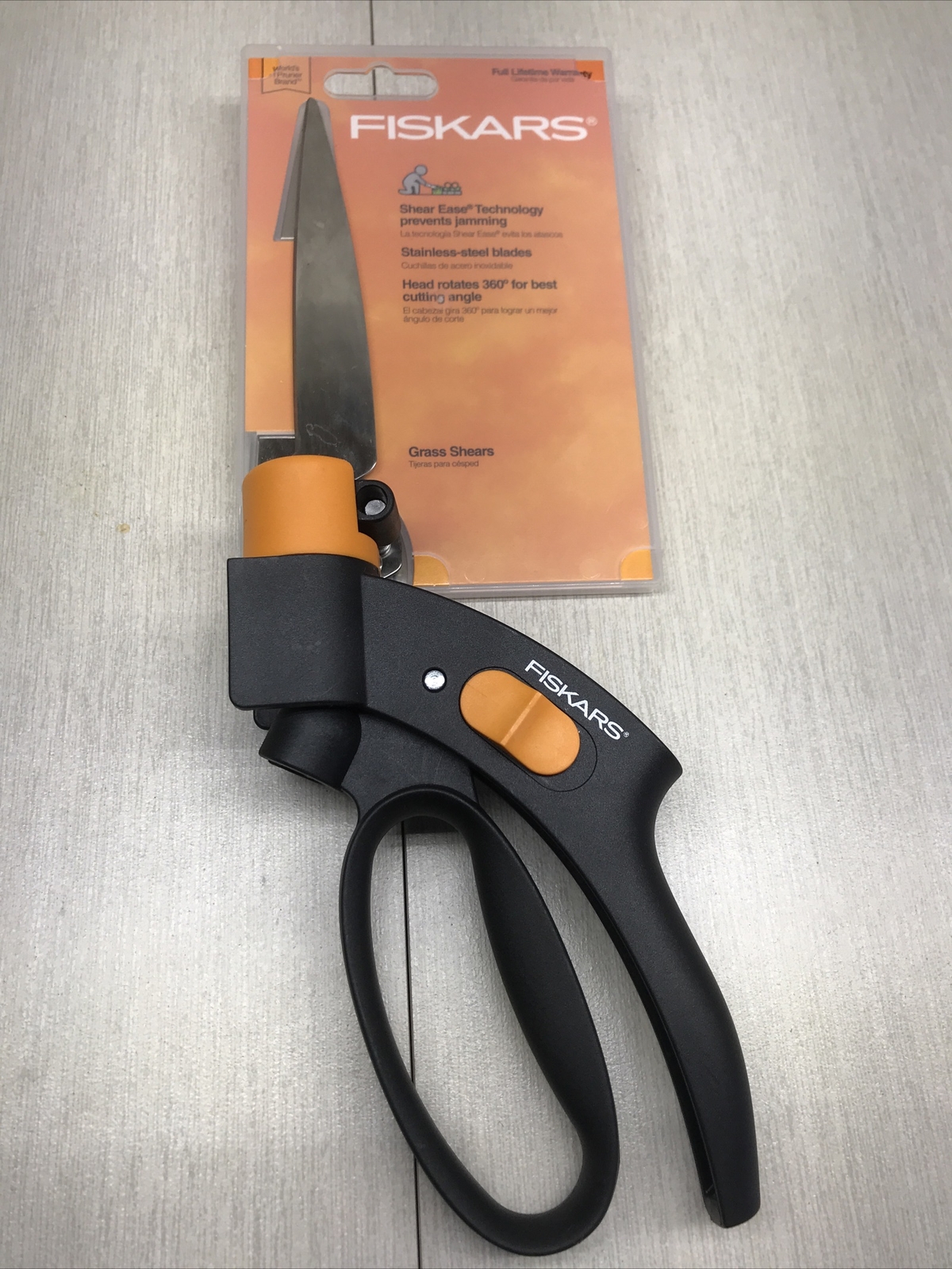 FISKARS SHEAR EASE Grass Trimming EDGING SHEARS Lawn Pruning STEEL 5