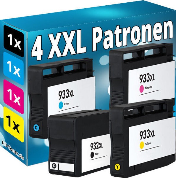 4X Tinte Patronen FüR Hp 932XL+933XL Officejet 6100 6600 6700 7110 7510A 7610-image