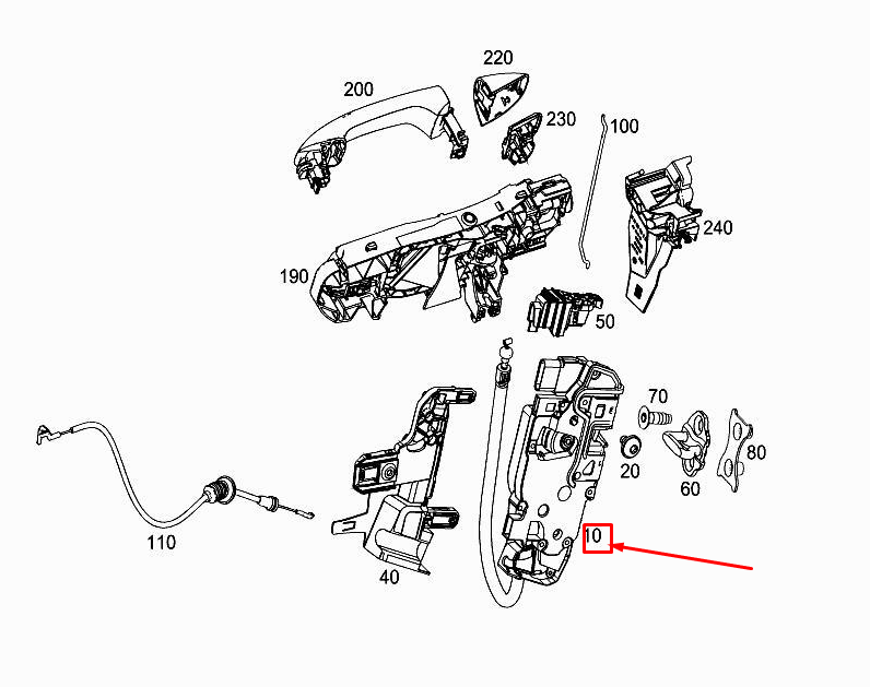 Neu MERCEDES-BENZ A W177 Türschloss vorne links A0997202102 Original