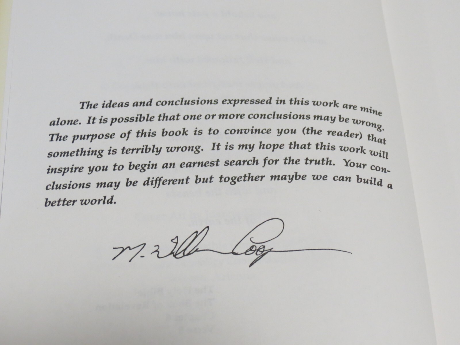 Behold A Pale Horse William Cooper 1991 PB Signed 2x Inscribed