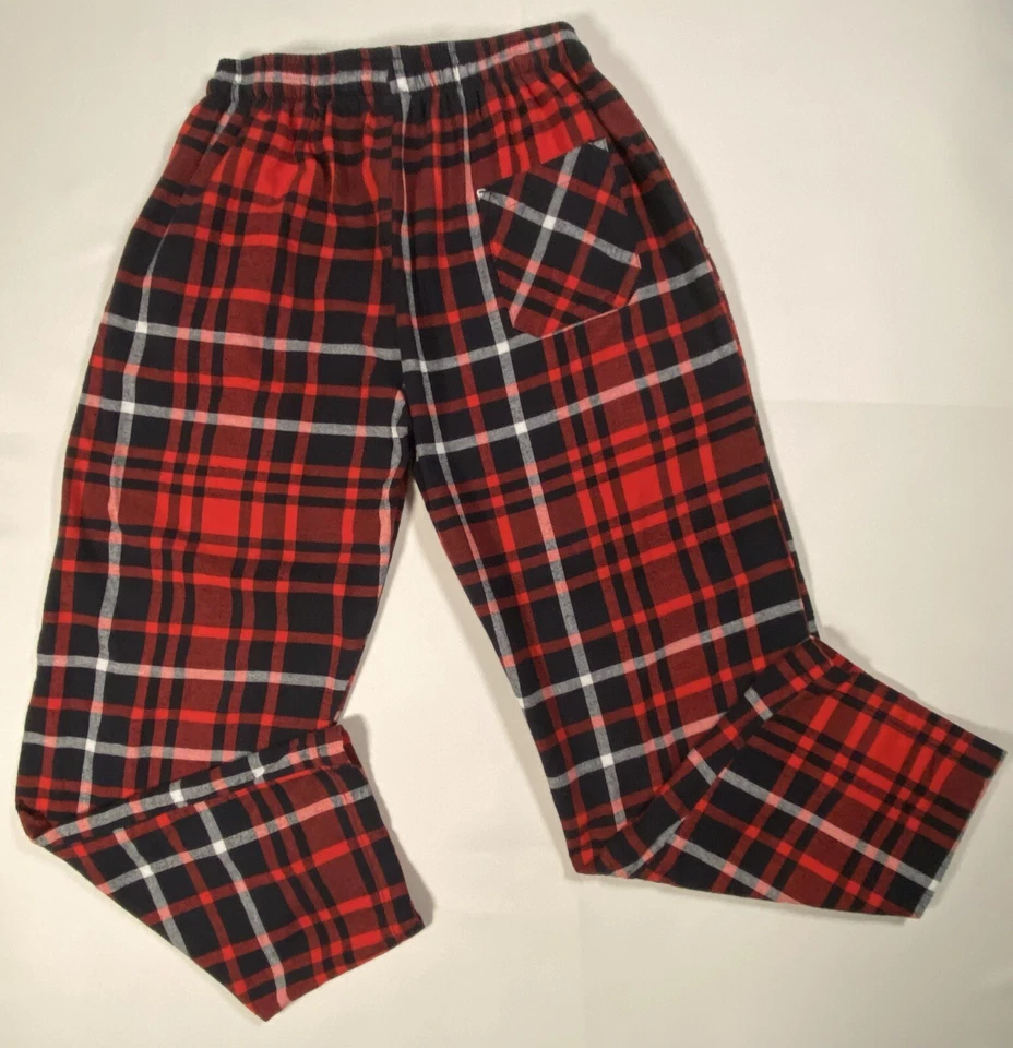 Pantalones de pijama de franela CHEROKEE+ANDREW SCOTT para hombre negros a cuadros cordón botón mosca Foto 4 de 4