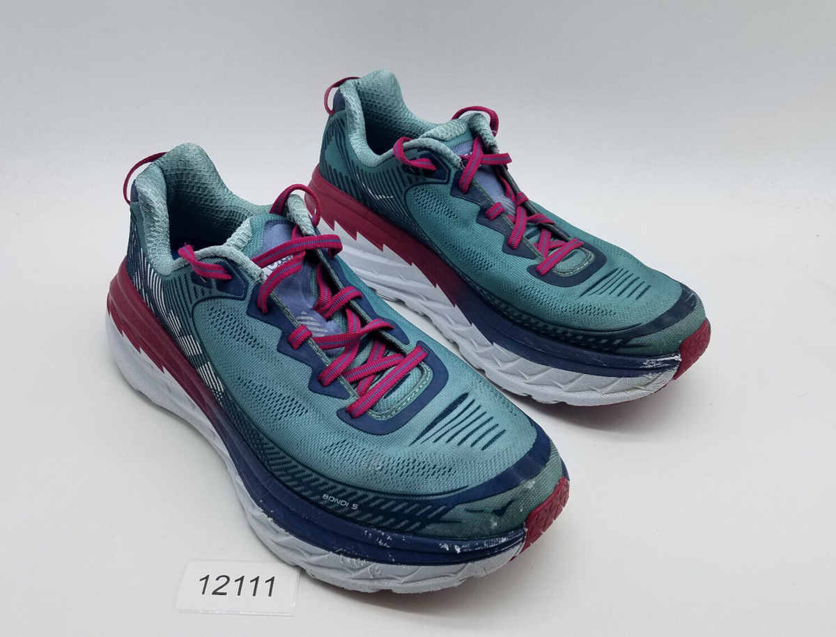 Hoka One One Bondi 5 Women's Size 10.5 Running Shoes Green Blue
