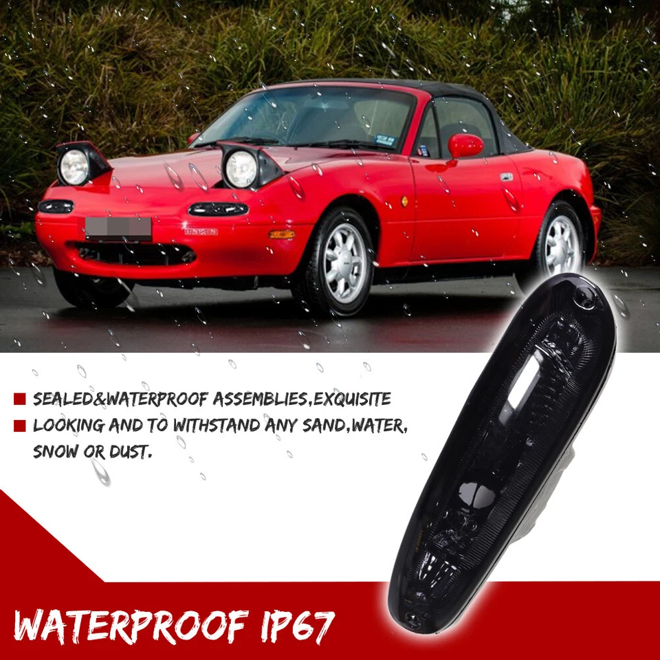 Carcasas luces de giro para conductor pasajero ahumado Mazda MX-5 Miata 1990-97 Foto 4 de 4