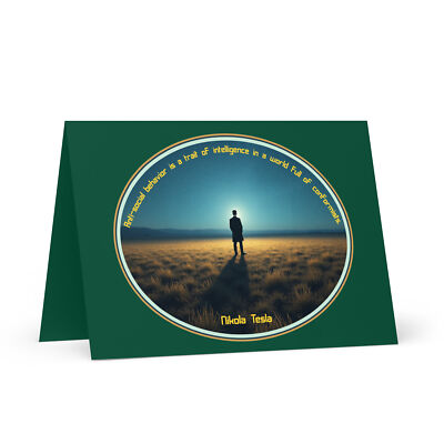 ''Anti-social Intelligence'' Nikola Tesla Greeting card Individualism Divergent