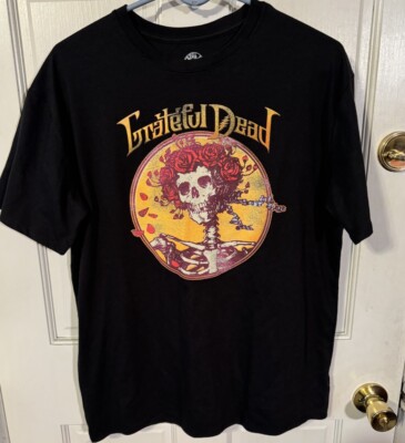Grateful Dead Rock Band Skeleton T-Shirt Women 2X 16-18 Black P-P 20  L 21 !!!