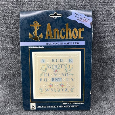 Anchor Hardanger 28113 Alphabet Sampler Cross Stitch 7x7 