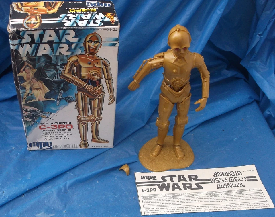 Star Wars C-3P0 Model Kit Complete With Box & Instructions MPC Original 10" 1977 - Image 2 of 4