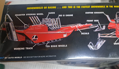 MPC 1/20 Rupp Super Sno-Sport Dragster Snowmobile Ford 302 Engine MPC-701 SEALED - Picture 4 of 7