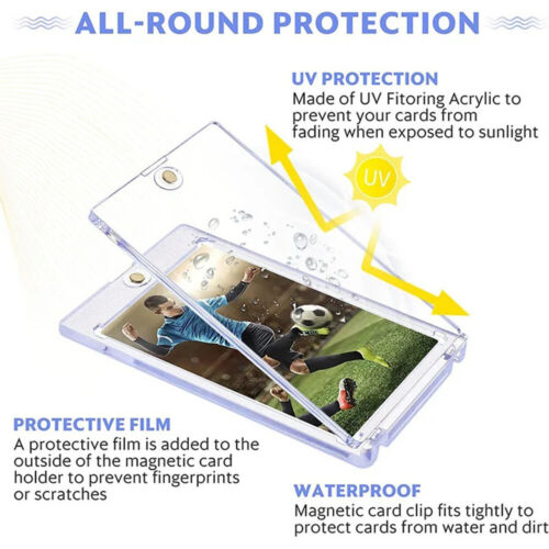 Magnetic Trading Sports Card Holders 35-130PT One-Touch Hard UV Protection - Picture 3 of 15