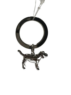 Victoria's Secret Pink Mini Dog Charm Keychain Silver Color