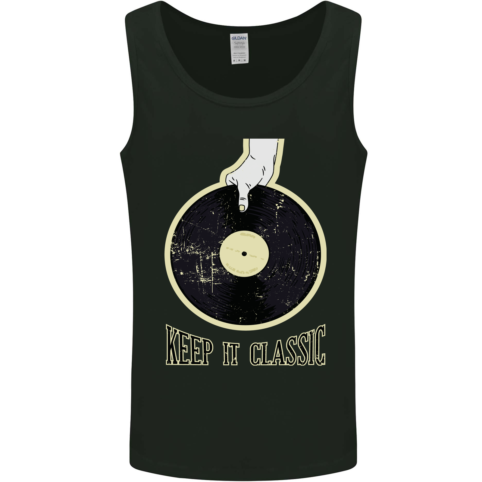 Vinyl Records Keep it Classic DJ Decks Mens Vest Tank Top-image
