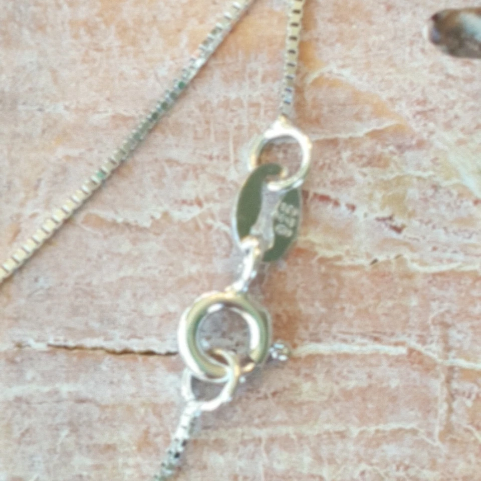 Collar de cristal de mar 925 cadena de caja de plata Aloha verde más brillante elegante Hawaii Foto 4 de 4