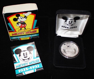アクセサリー Mickey Mouse/Vintage Silver Coin PD Walt Disney World Mickey Mouse Ceasar Rufo Silver Classic