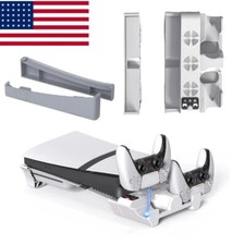Fan For Sony PS5 Pro /PS5 Slim Console Horizontal Stand Bracket Charging Dock US
