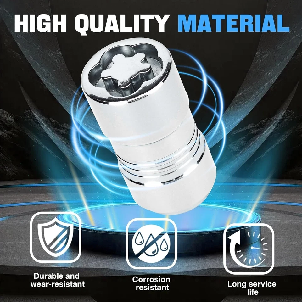 Juego de tuercas de bloqueo de rueda antirrobo aptas para Chevy Cadillac GMC Ford y más 24210 Foto 4 de 4