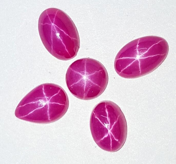 5 Pcs 2.32 Cts Genuine Star Ruby Gemstone Mix Shape Faceted 5 Pcs 2.32 Cts Genuine Star Ruby Gemstone Mix Shape Faceted