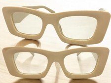 Exaggerated Classy Elegant Retro Style Clear Lens EYE GLASSES Thick Khaki Frame