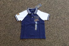 New Polo Ralph Lauren Boys NY Polo P-Wing Shirt - 2 / 2T - Navy / White