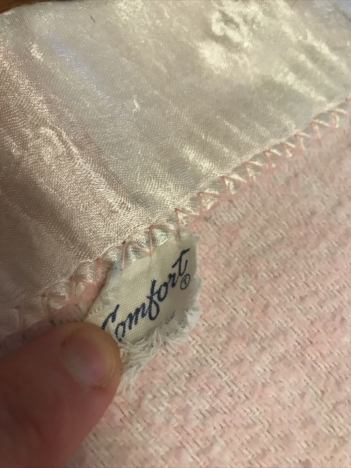 Lot of 5 Vintage Baby Blankets Receiving Blankets Satin Trim Striped