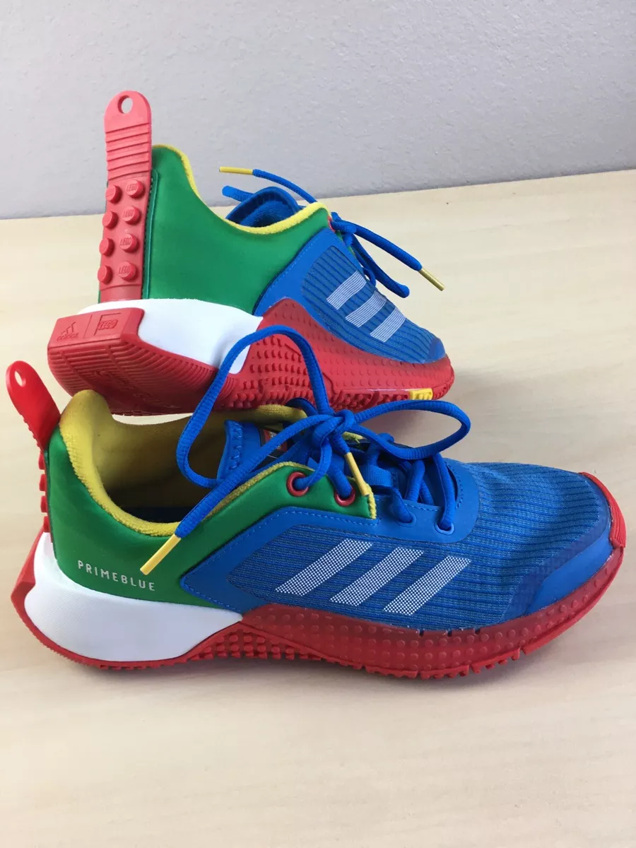 Niños Cromático triángulo Adidas Lego Xrunning sports tennis shoe US men's size 6. Rainbow colors |  eBay