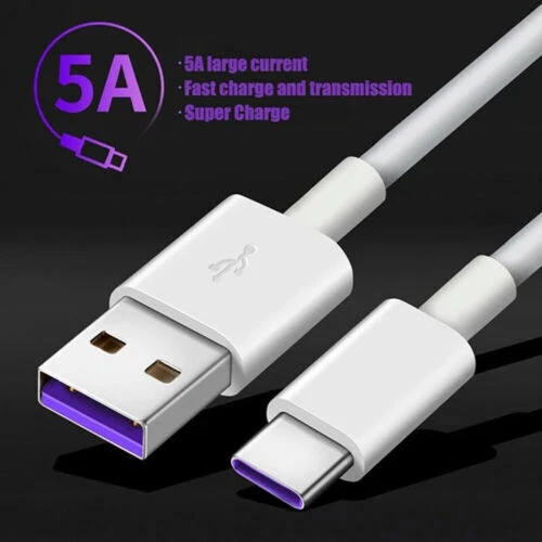 USB Type C Data Cable 5A Fast Charging USB-A to USB-C Charger Cord For Phone - Image 4 of 4