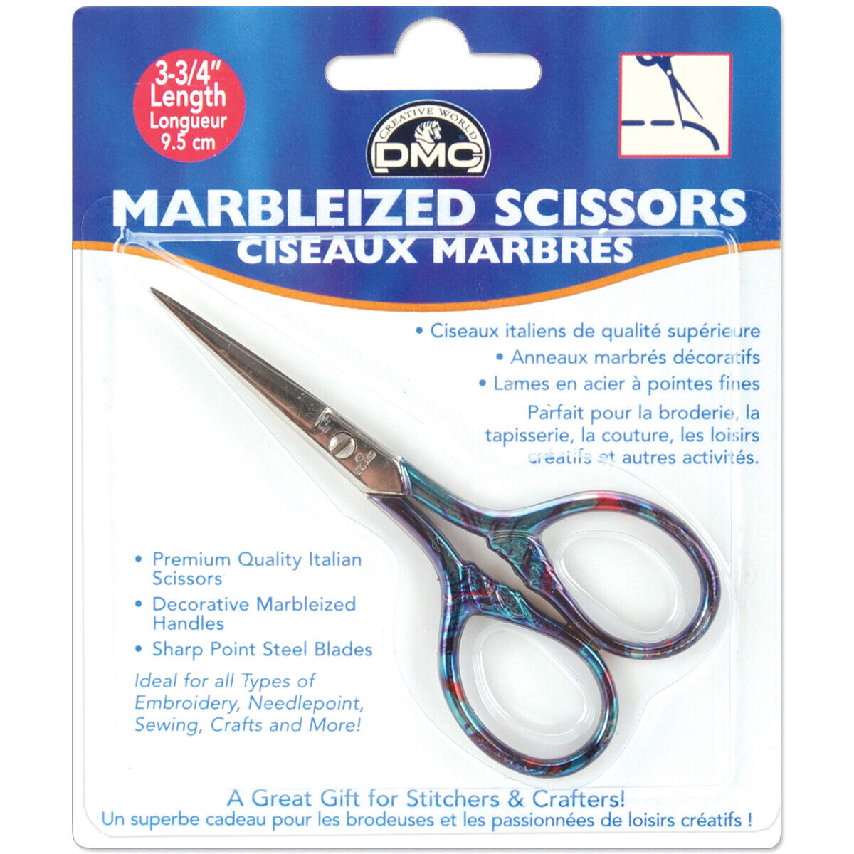 3 Pack DMC Marbleized Embroidery Scissors 3.75"-Purple Essence -6127/3