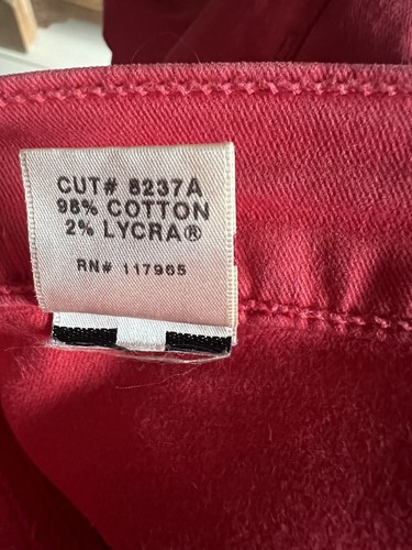 J Brand Jeans Women's Size 27 Red Mid Rise Skinny Cut No 8237A - Bild 3 von 4