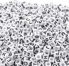 Augshy 500PCS White Letter Beads for Bracelets Making, Alphabet Beads for