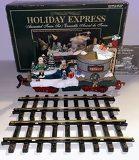 New Bright Holiday Express TANKER CAR Animated Ice Skating Elf & Track TESTED