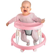 Baby Walker, Foldable Anti-Rollover Walkers with Brake Design, Height Adjustable