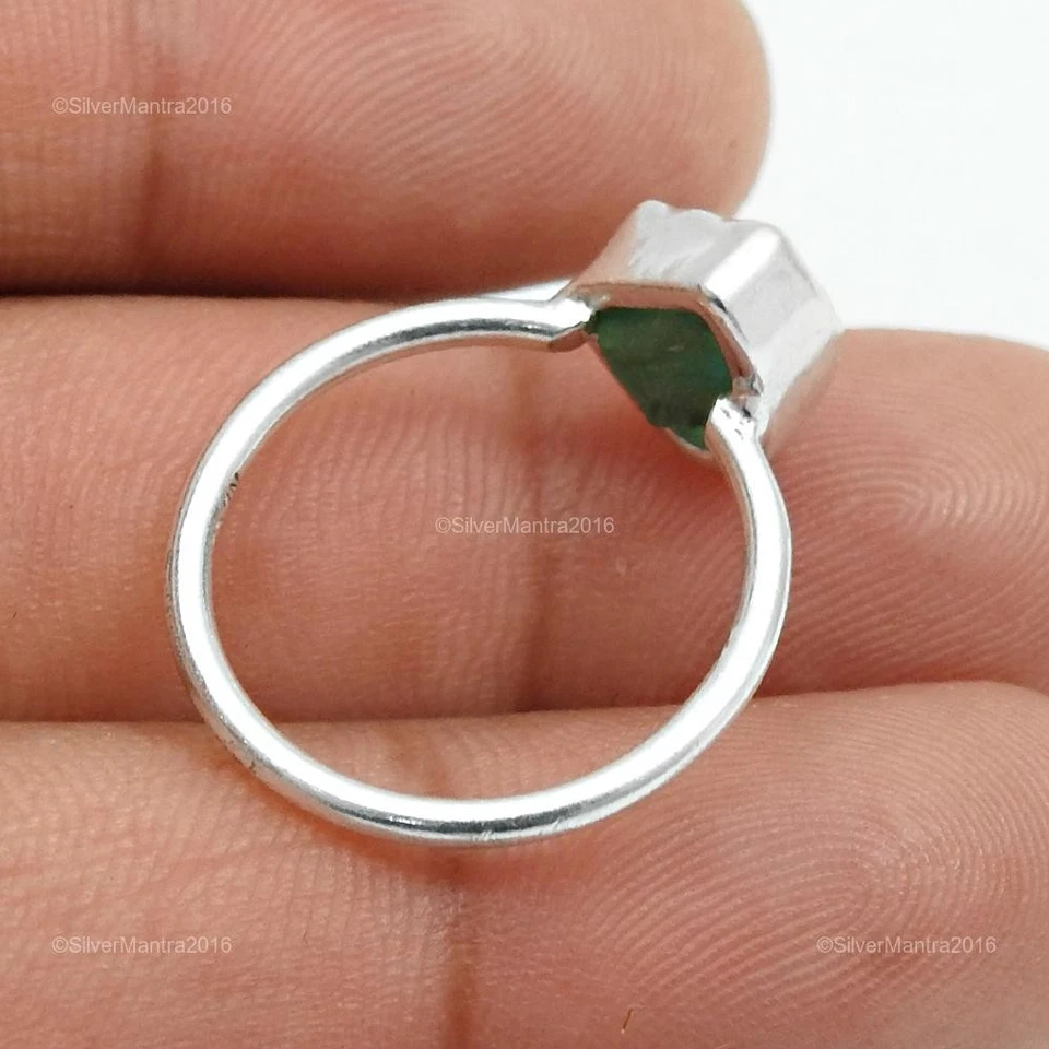 Smaragd Stein Sister Cocktail Statement Geburtstag Blende Ringgröße 6 925 Silber - Bild 4 von 4