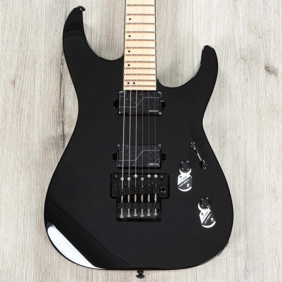Guitarra de arce ESP LTD Deluxe M-1000, pastillas modernas Fishman Fluence, negro brillante Foto 2 de 4