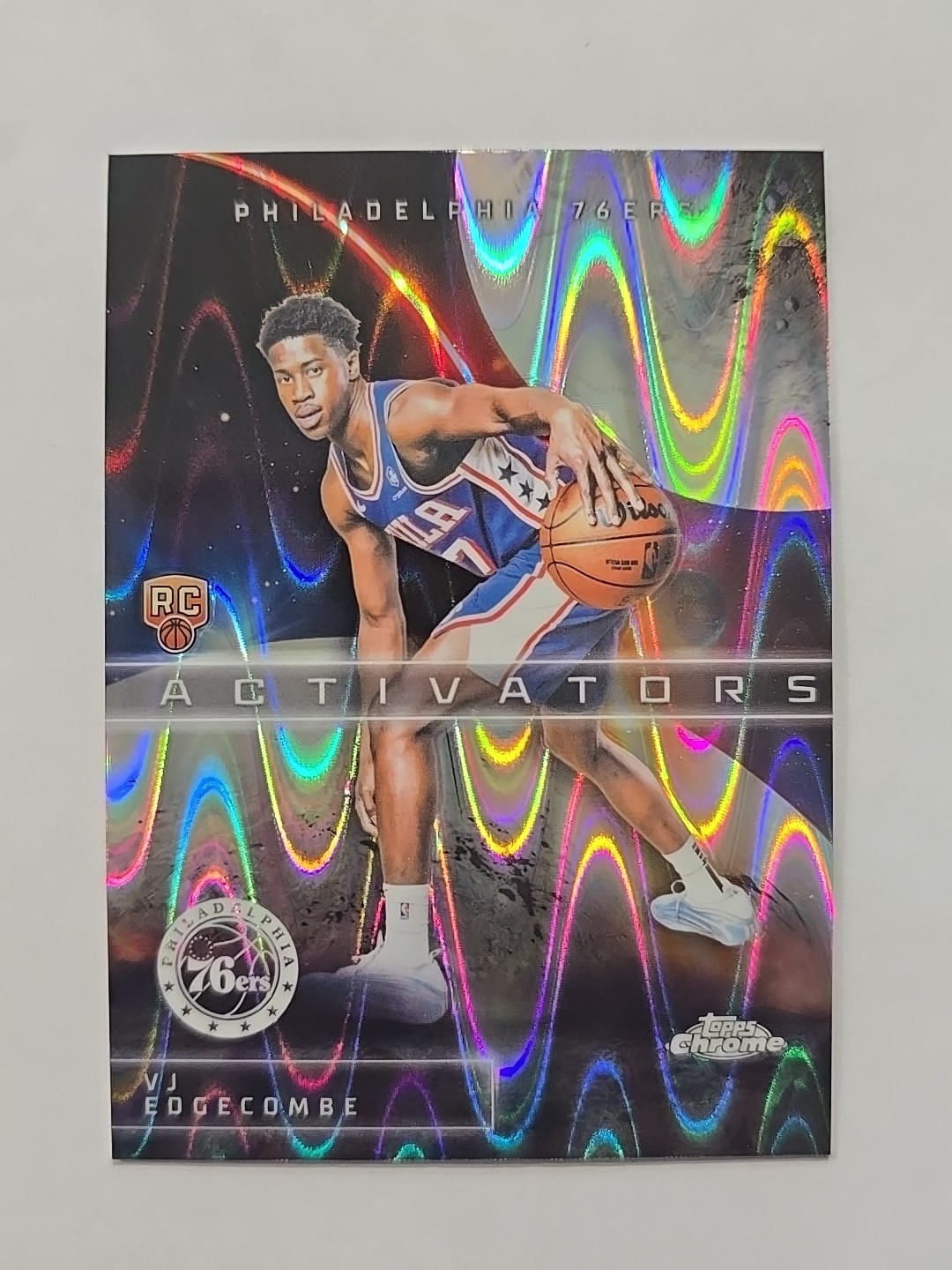 2025-26 Topps Chrome #AC-13 VJ Edgecombe Activators RayWave RC 76ers