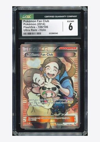 Pokemon CGC 6 Pokemon Fan Club Ultra Rare 2014 106/106 Flashfire English