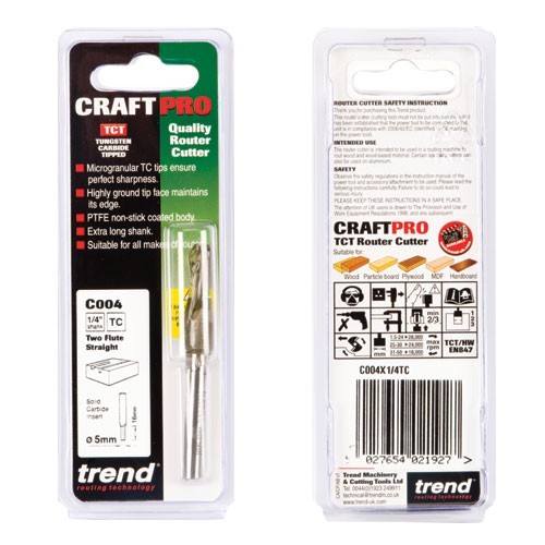 Trend Two Flute Cutter 5mm diameter - C004X1/4TC FREE FAST DELIVERY