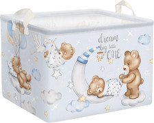 Sleeping Bear Balloons Boy Shelf Basket Clouds Stars Moon Baby Shower Basket for