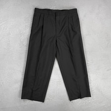 Vintage 90s Gerald Austin Black Wool Tuxedo Pants w/ Satin Side Stripe 34 Short