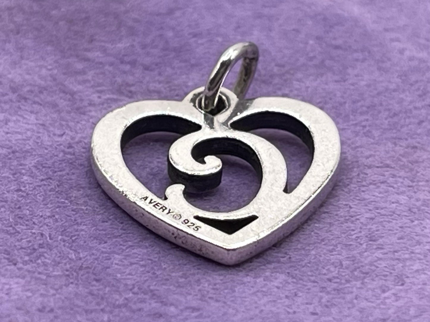 James Avery Letter C Script Initial In A Heart Ch… - image 2