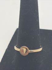 10K Yellow Gold Heart Ring Women Vintage, Siz...